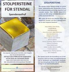 Spendenflyer der  „Geschichtswerkstatt Stendal“ ©„Geschichtswerkstatt Stendal“