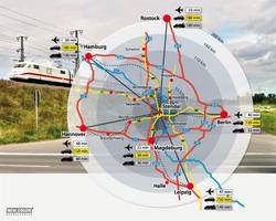 Lage der Hansestadt Stendal mit Verbindungen