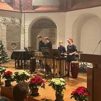 Das Schlagzeugensemble der Musik- und Kunstschule bei der Übergabe der Ehrenamtskarten der Hansestadt Stendal