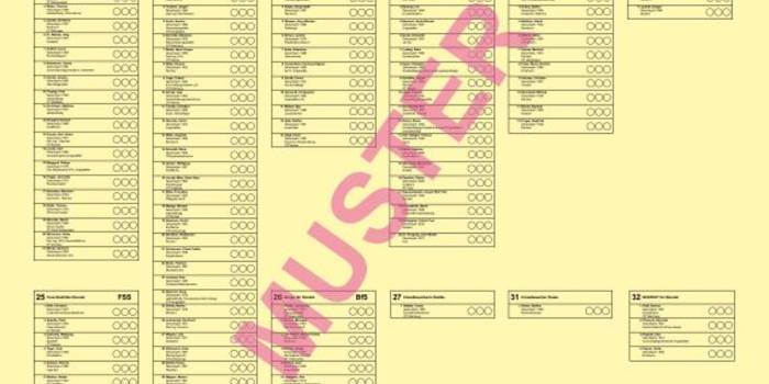 Muster-Stimmzettel für die Wahl des Stadtrates der Hansestadt Stendal am 9. Juni 2024