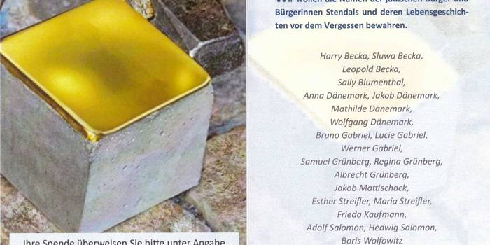Spendenflyer der  „Geschichtswerkstatt Stendal“